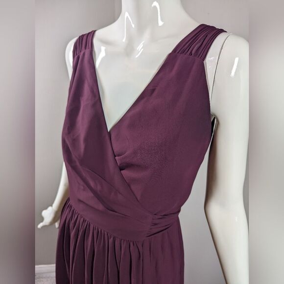 Bill Levkoff Plum Wrap Maxi Dress Size 4 Purple Bridesmaid Wedding Guest Formal - Picture 9 of 12